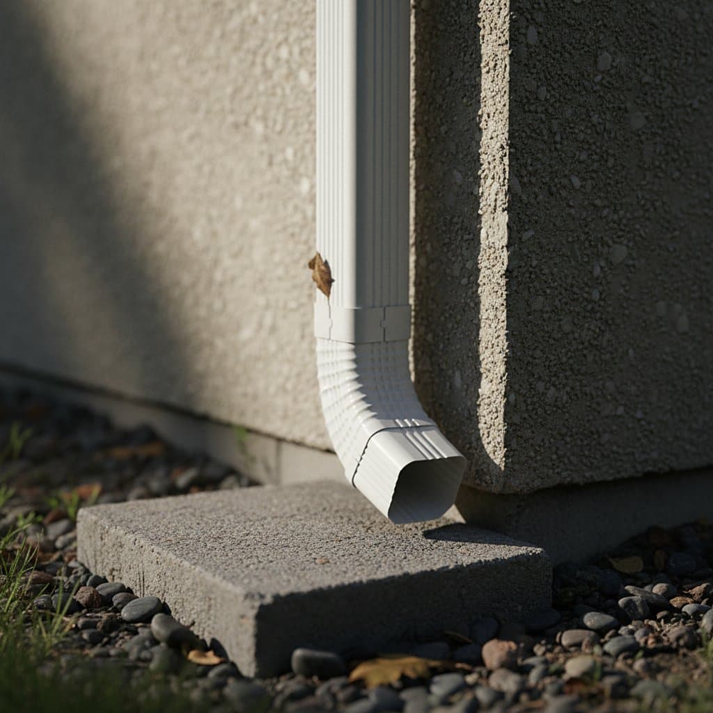 New downspout draining water at a Dearborn home