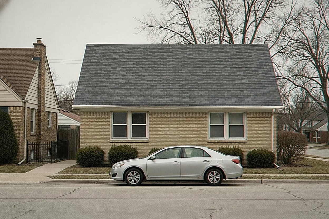Repaired and sealed roof section on a Dearborn home