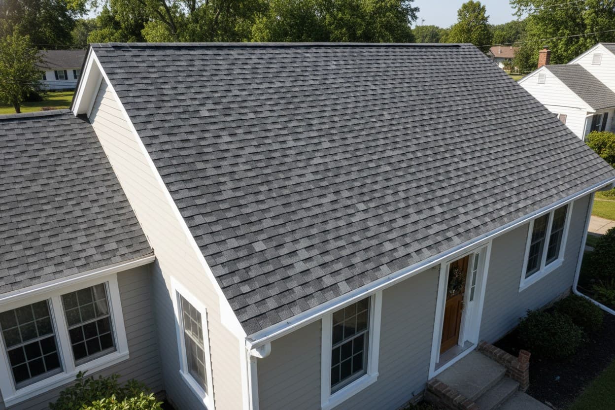 New shingle roof on a finished Dearborn home